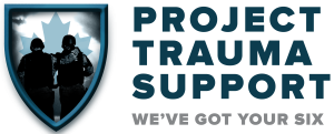 Project Trauma Support logo with SPARTA emblem representing resilience and recovery for first responders and military personnel experiencing PTSD and moral injury.